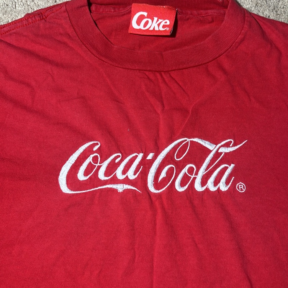 Vintage Coca Cola Short Sleeve Tee Callie embroidered logo nostalgic T XL - Picture 6 of 11